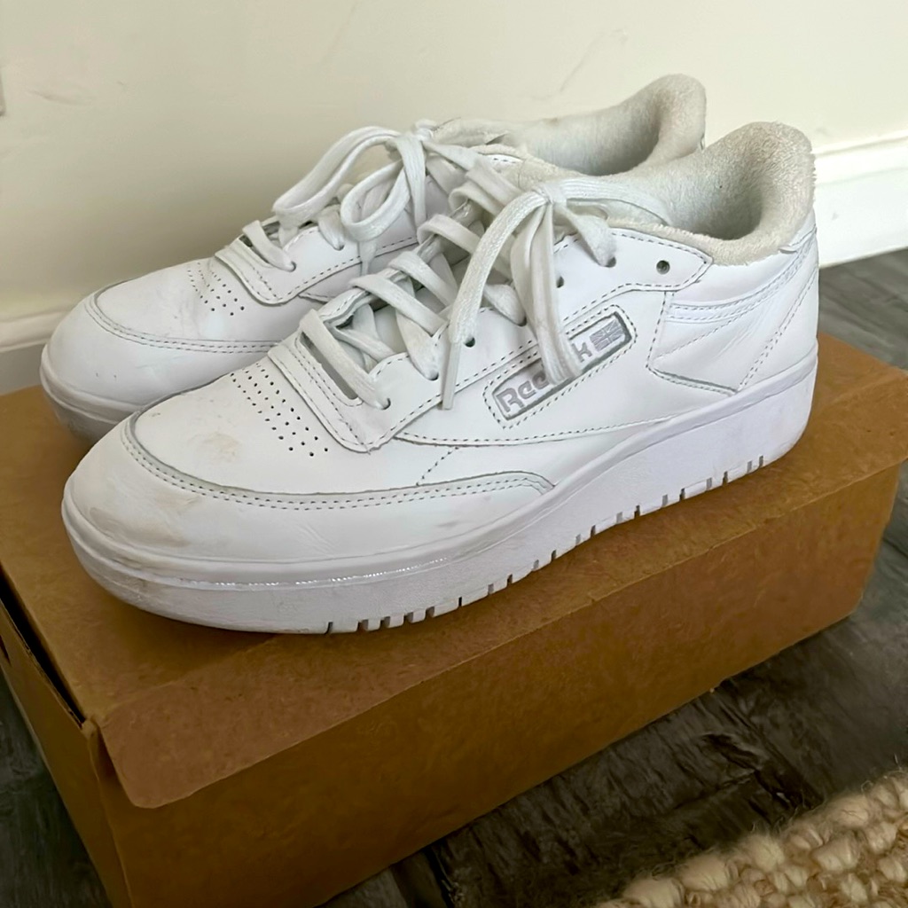 Reebok Club C Double Sneakers All White Size 9